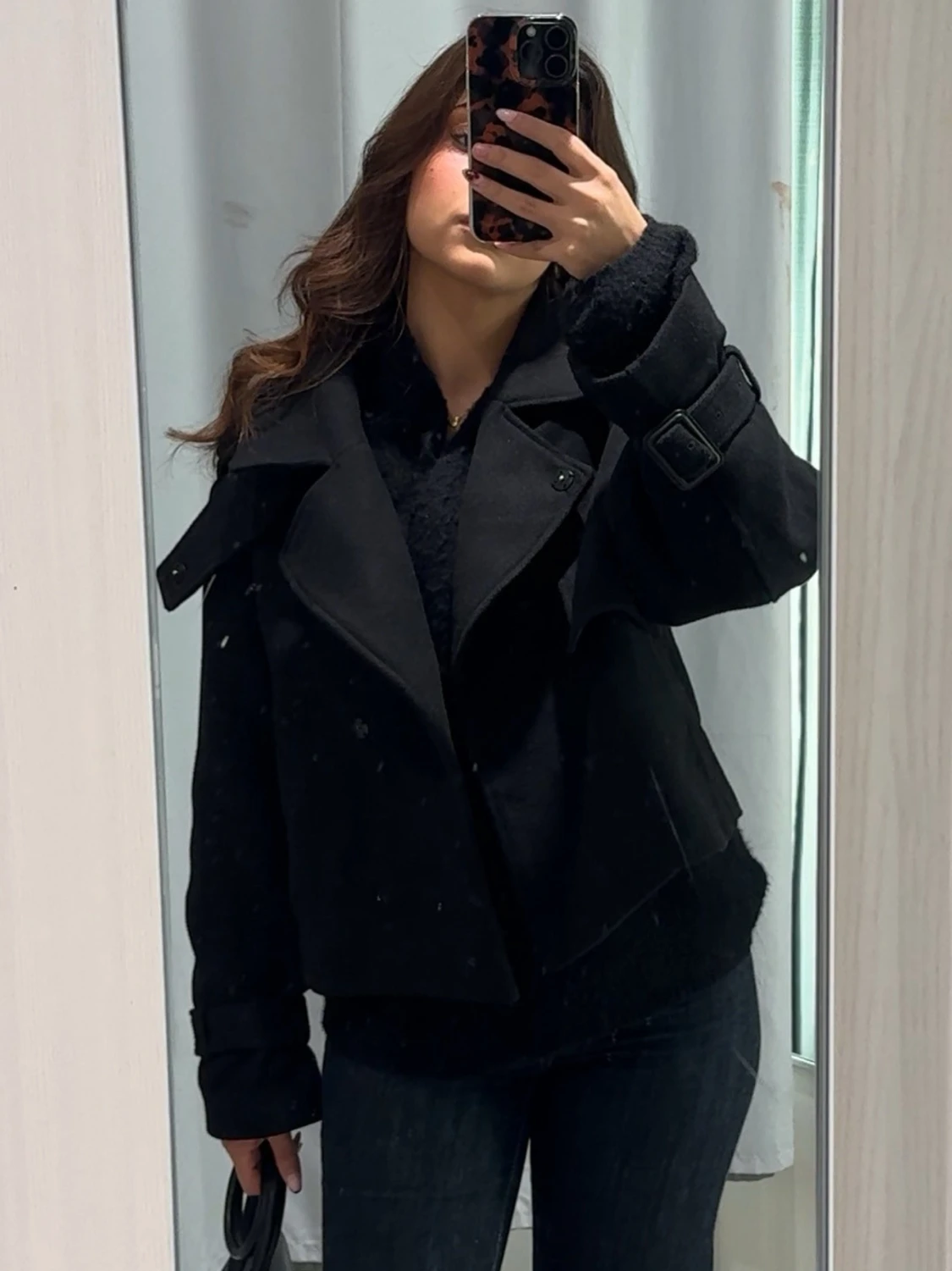 Svart trenchcoat jacka - 1