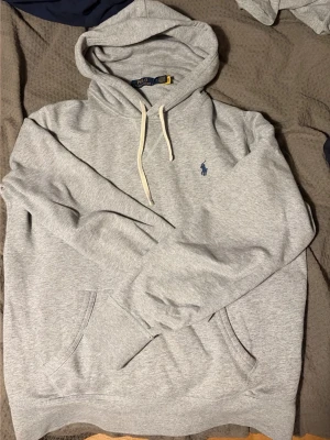 Ralph Lauren Hoodie  - En grå Ralph Lauren Hoodie. Riktigt skön till skolan men även och bara softa i. Storleken är M men om du vill kolla passform så kan du gå till den blå hoodien i min profil då de är samma storlek.