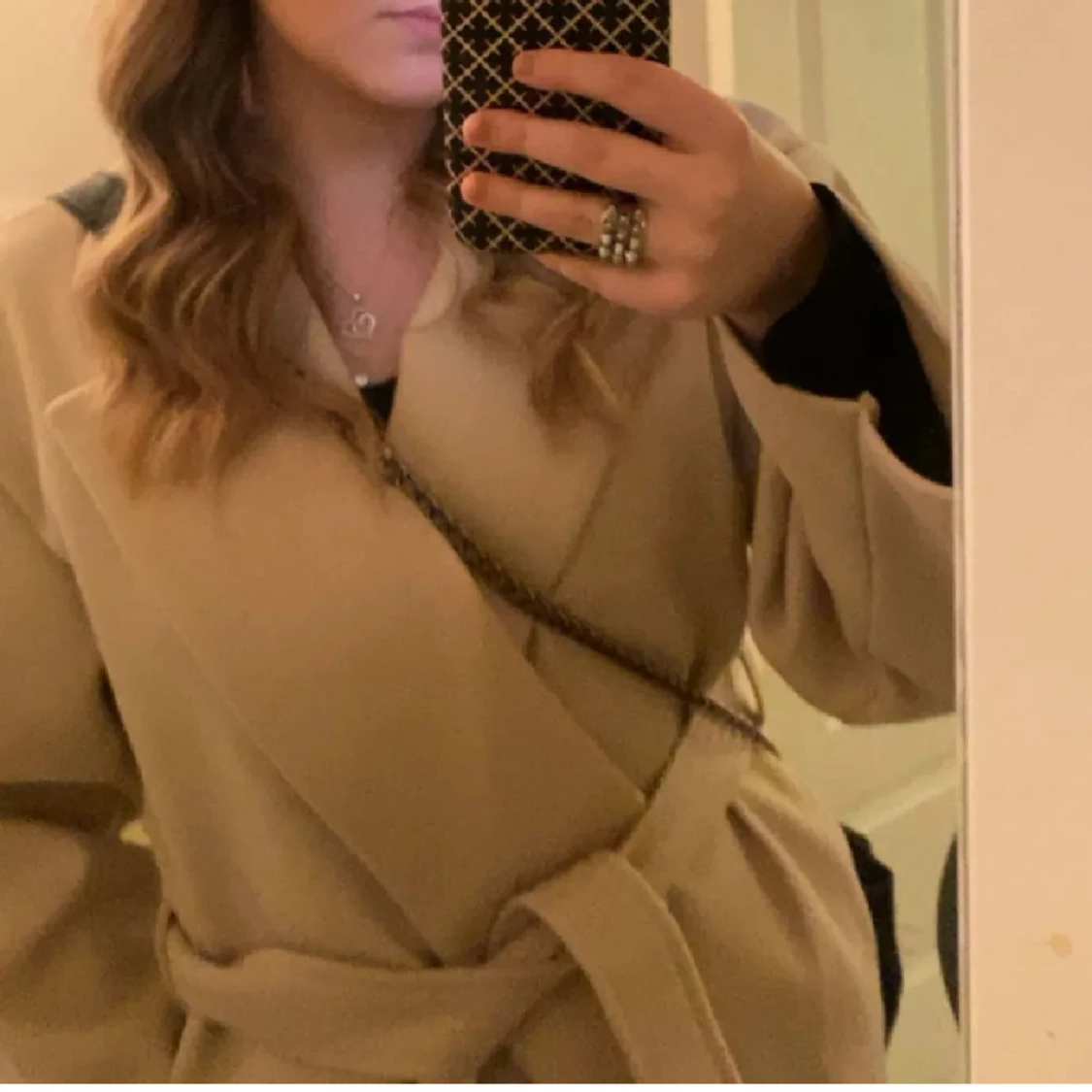 Beige omlott kappa med bälte - 1