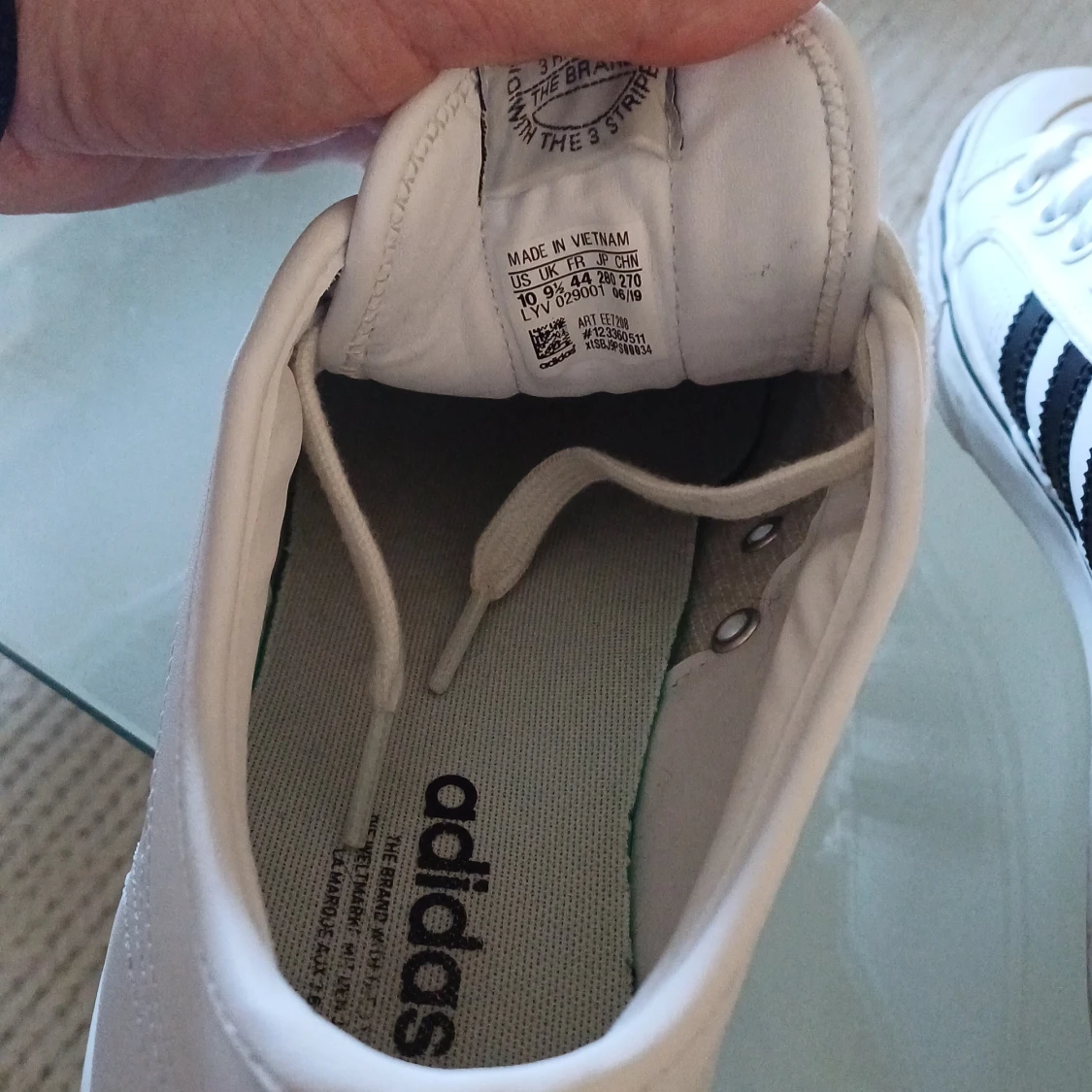 Adidas Nizza vita sneakers med svarta ränder - 2