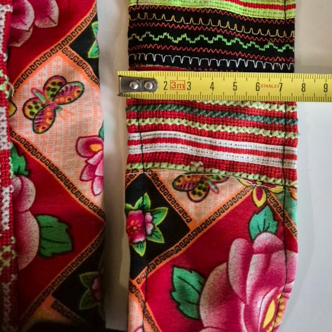 Tygväska med tofsar * hippie / bohem * nyskick - 3