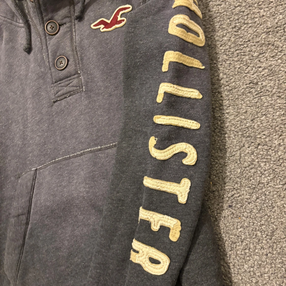 Vintage Hollister Hoodie Med Knappar - 3