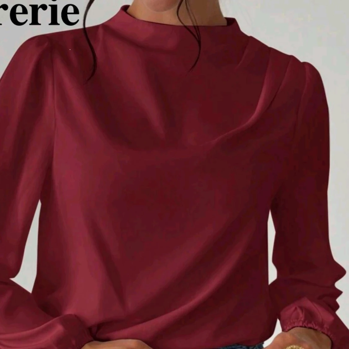 Vinröd blus med lång ärm burgendy