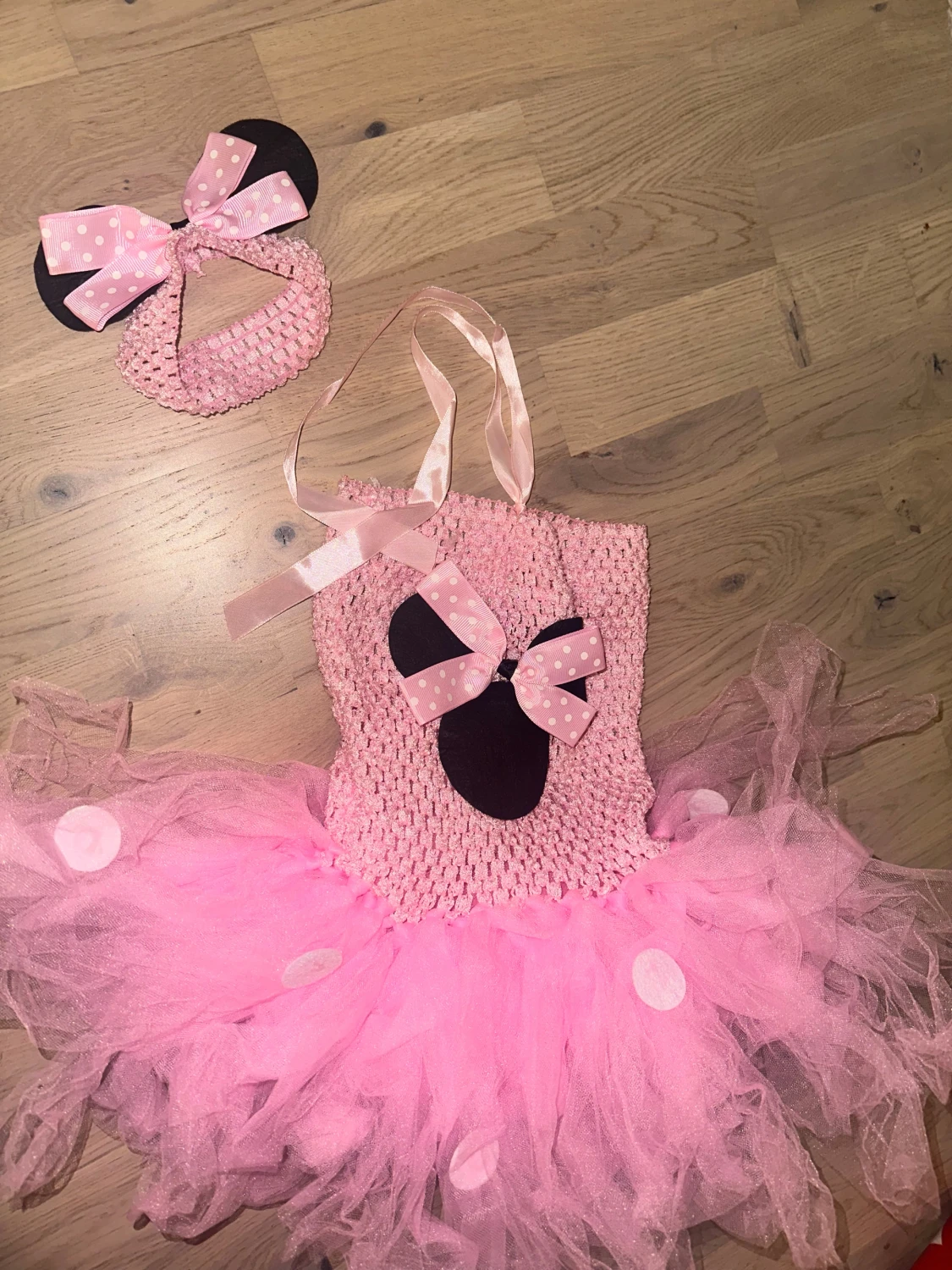 Rosa prinsessklänning med rosett Minniemouse disney  - 1