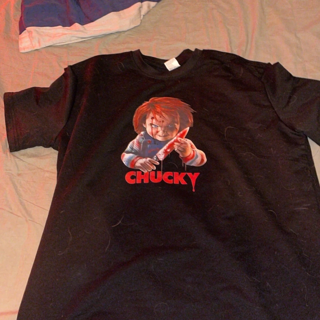 Svart Chucky t-shirt med tryck
