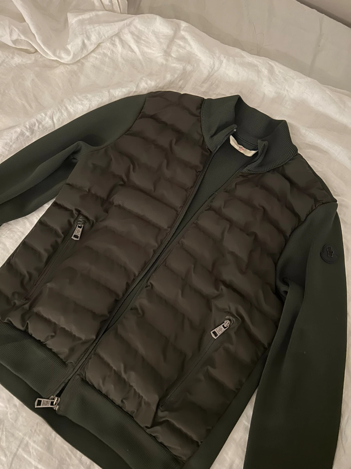 Mörkgrön quiltad Cardigan Moncler - 3