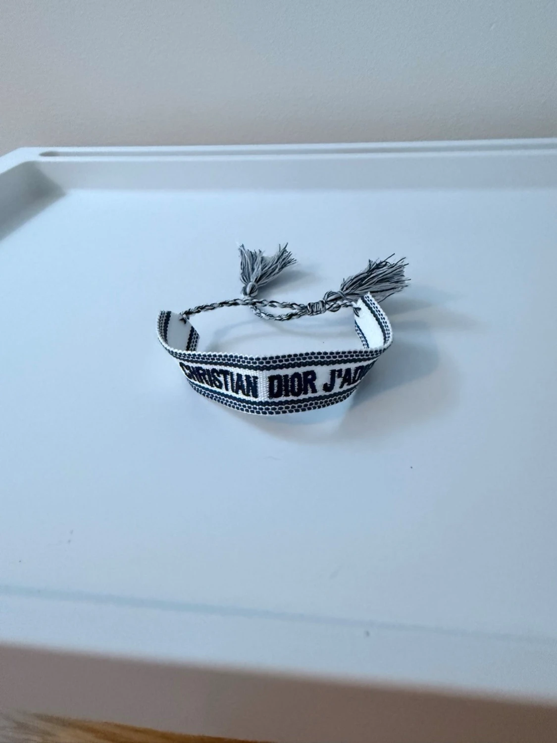 Christian Dior armband – mörkblå/vit, justerbart, nytt - 1