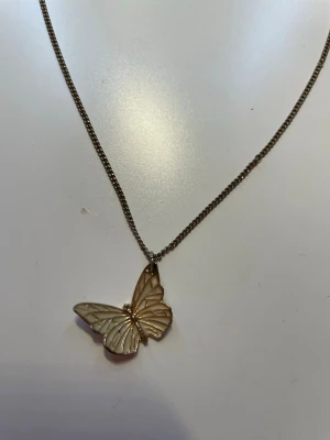 Fjärilshalsband med metall kedja - Fjärilshalsband med metall kedja, man kan byta kedjan om man vill ha en annan💕