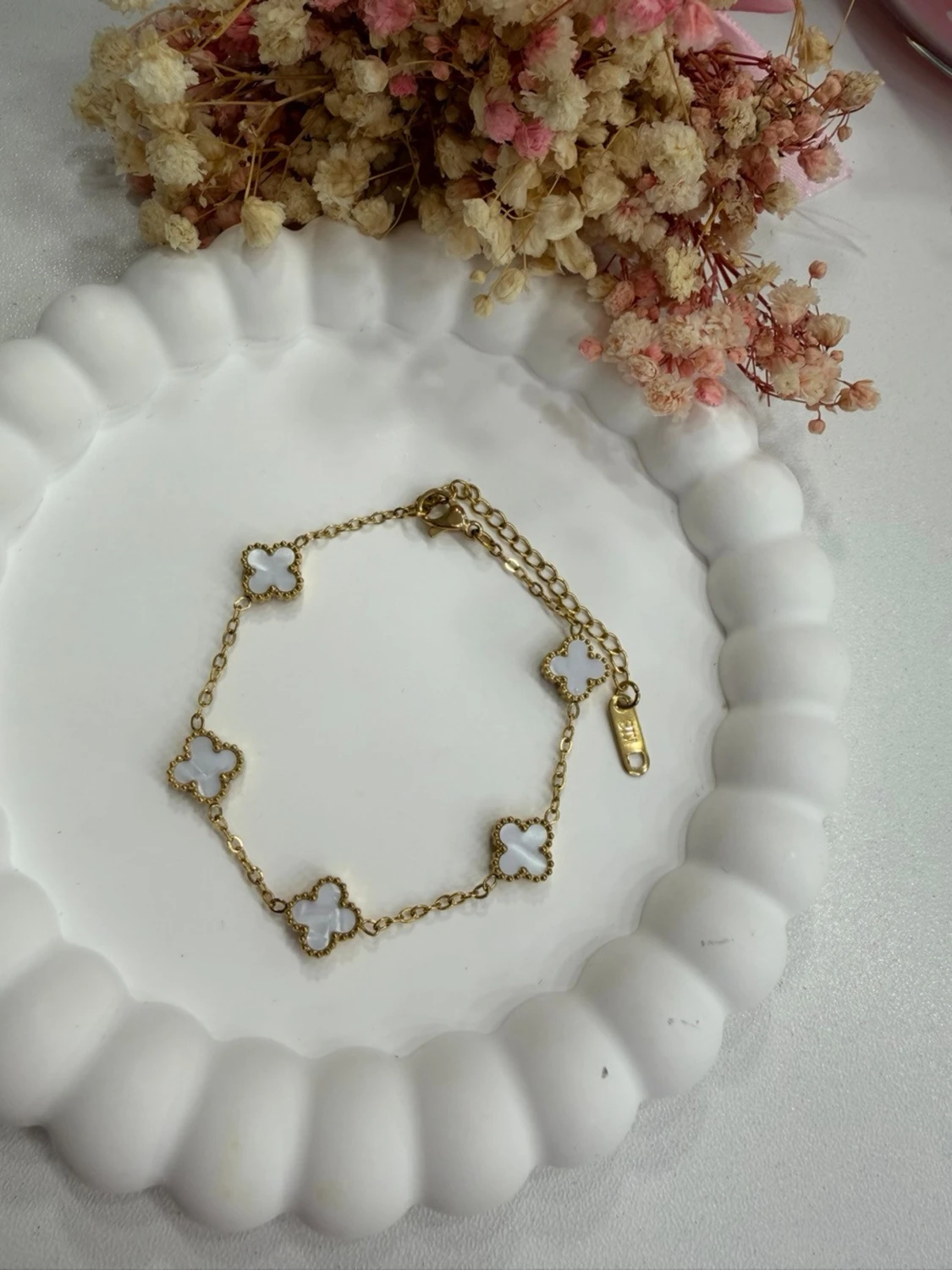 18k guldpläterat klöver armband  - 1