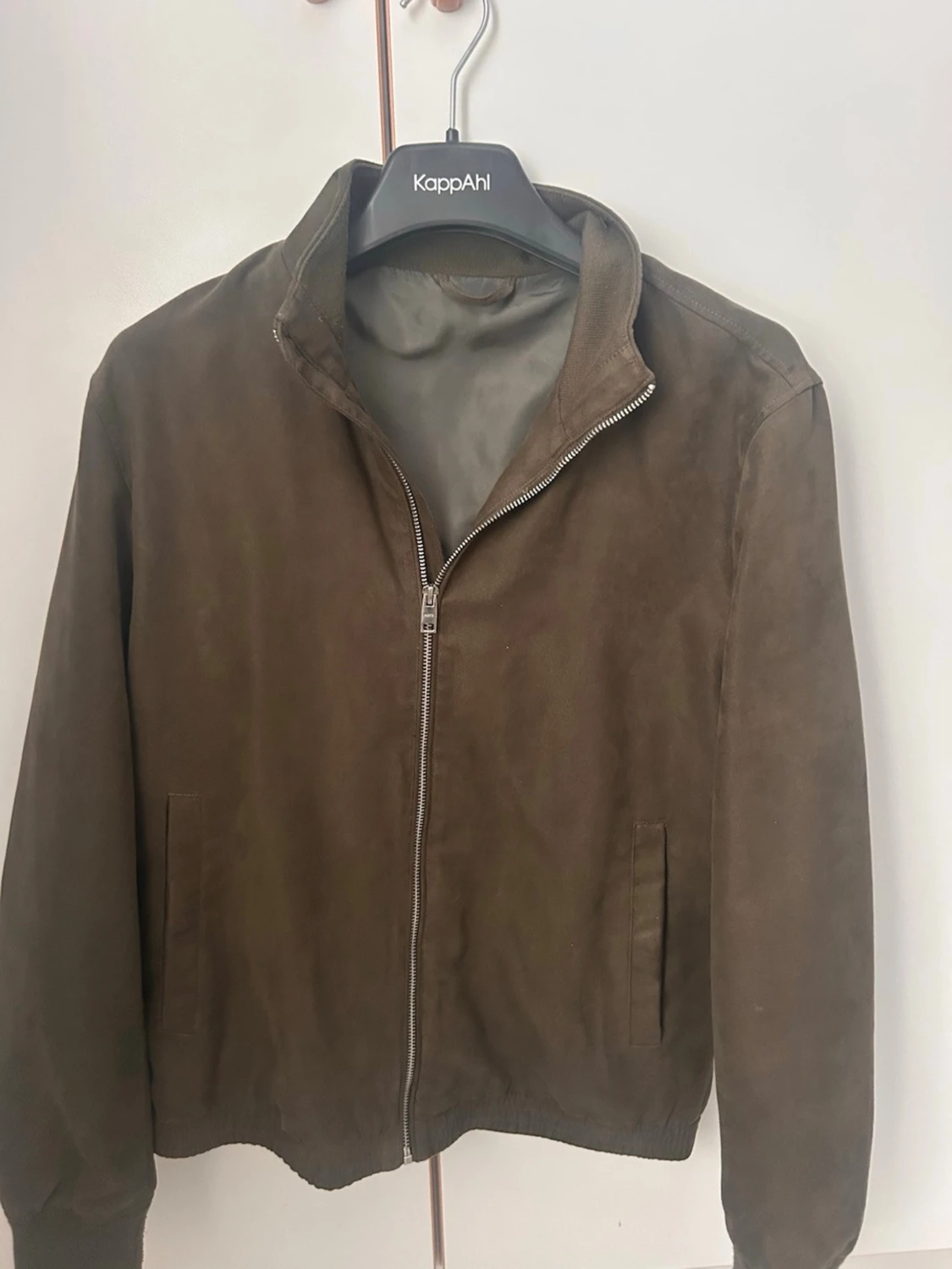 Olivgrön mocka jacka  - 3