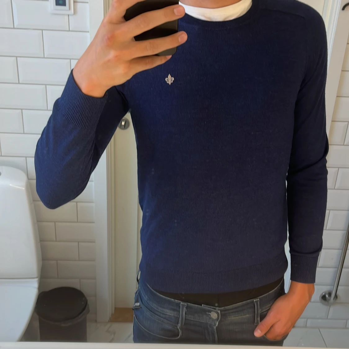 Morris marinblå stickad tröja - 1