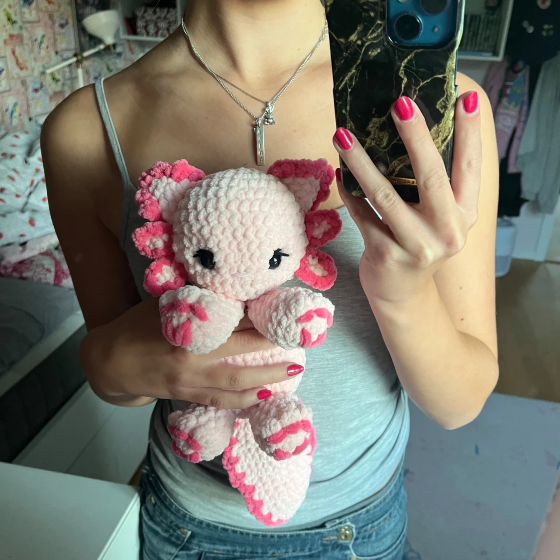 Virkad rosa salamander-katt - 3