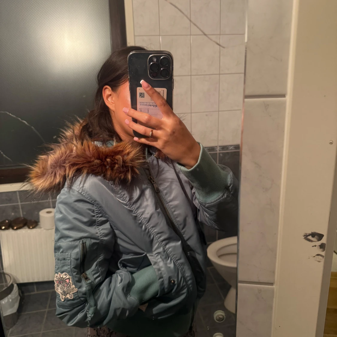 Blå bomberjacka Odd Molly med fuskpäls - 2