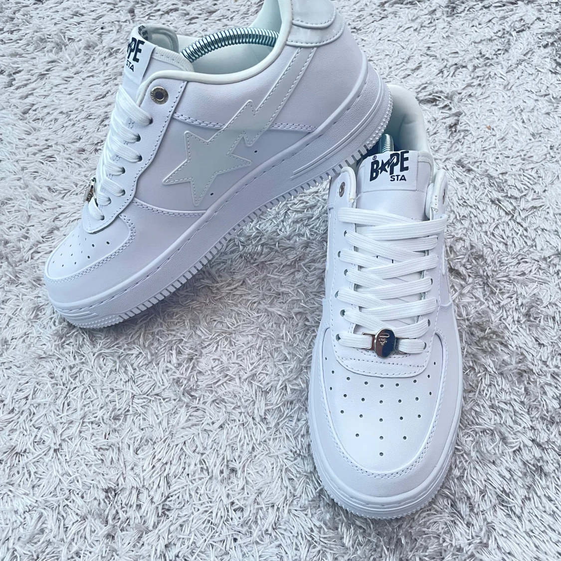 Vita BAPE STA sneakers i skinn - 1