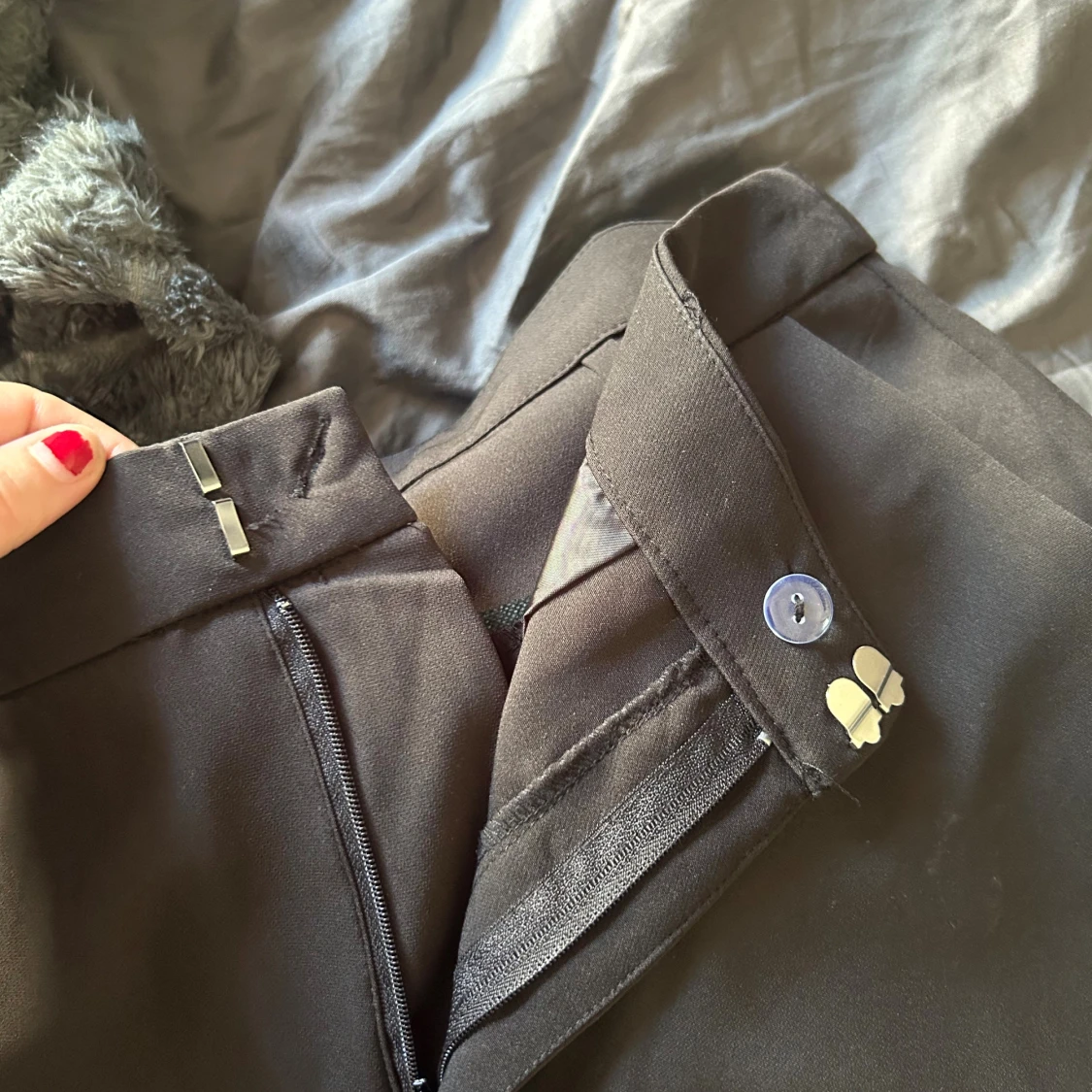 Svarta kostymbyxor med rak passform - 3