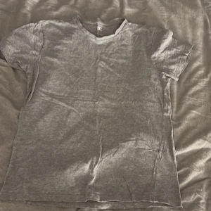 Grå t-shirt från 157 i storlek S - En enkel grå t-shirt från 157, perfekt för chill dagar. Den har rund hals och korta ärmar, tillverkad i mjuk bomull med lite viskos för extra comfort. Passformen är normal och tyget är tunt och skönt mot huden.