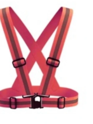 Reflexväst  - Röd reflexväst . Midjestorlek: Ca 64 till 94 cm (justerbar)