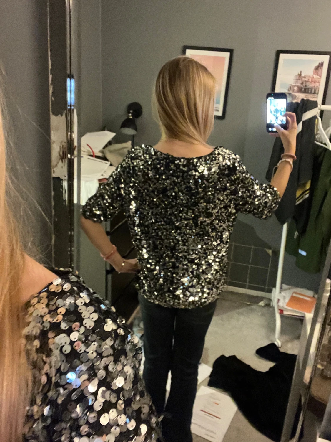 Glittrig paljettopp från H&M - 1