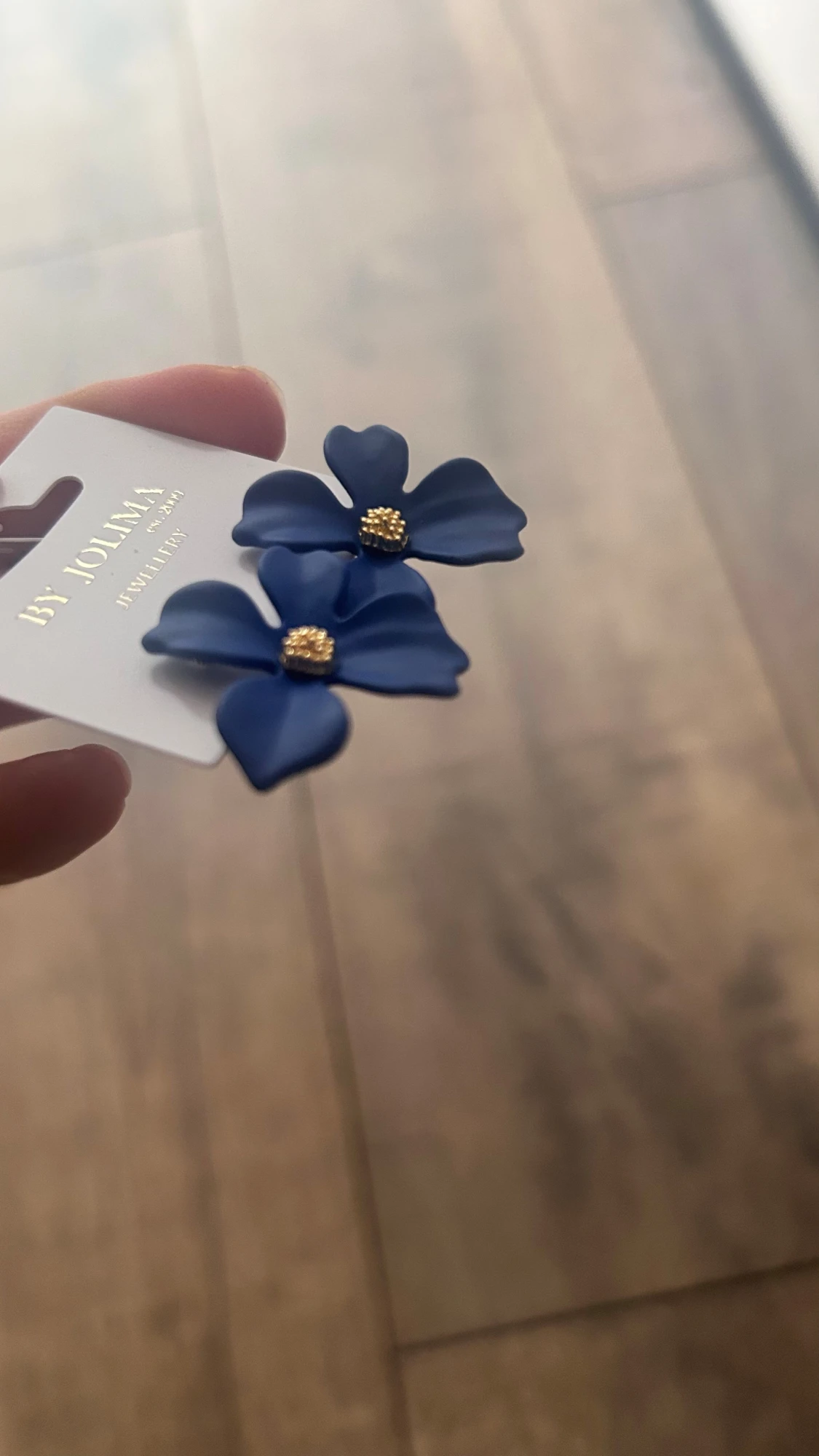 Blå blomformade örhängen By Jolima - 3