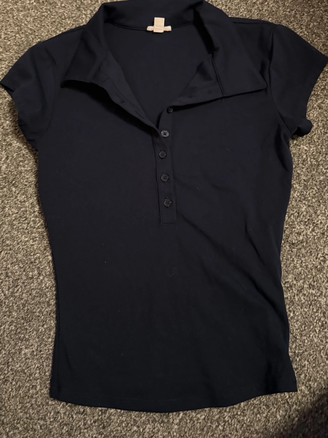 Mörkblå kortärmad polotopp Garage - 1