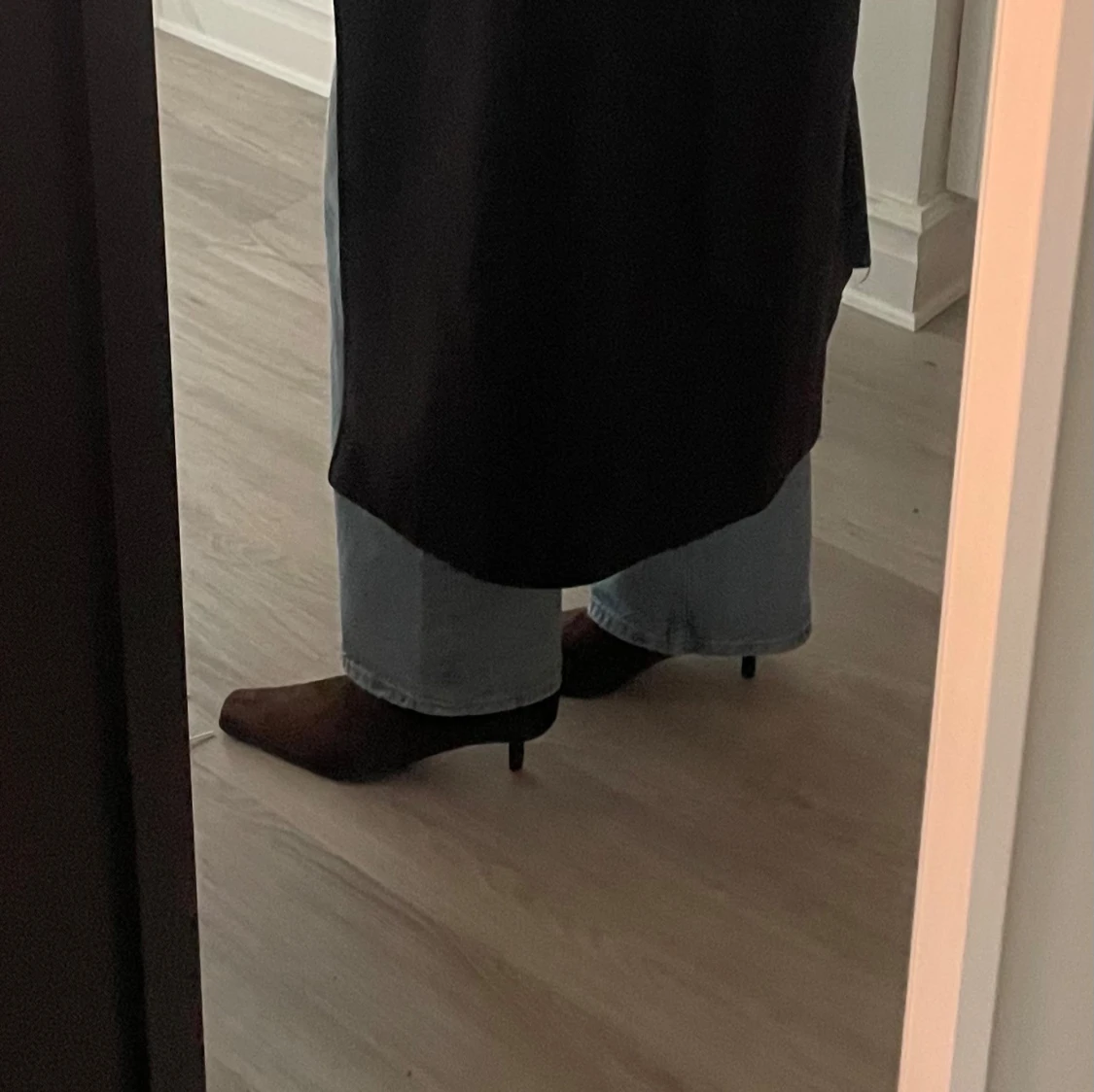 Bruna mocka boots med klack - 1