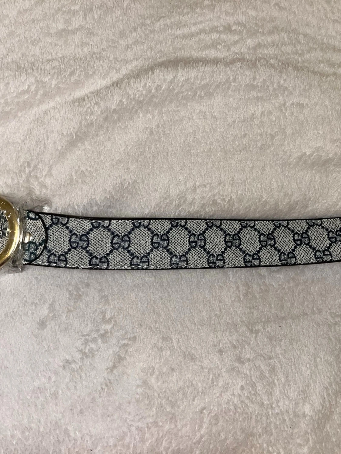  GG mönstrad bälte med guldspänne - 1