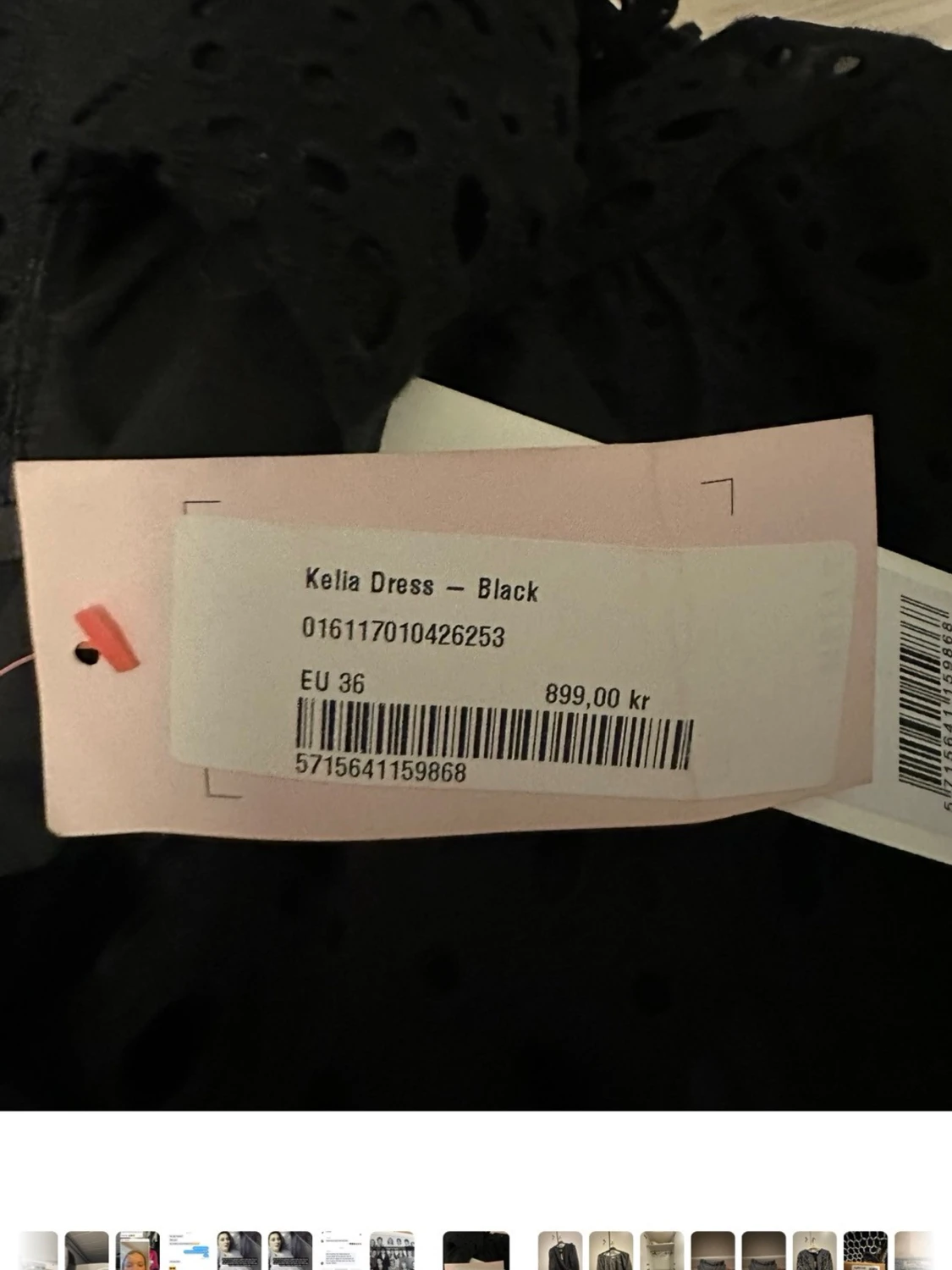 Svart Kelia midklänning med spets - 1