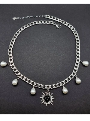 Handgjort halsband  - Material-rostfritt stål.  Nickel fri.  Kedjetjocklek-7mm