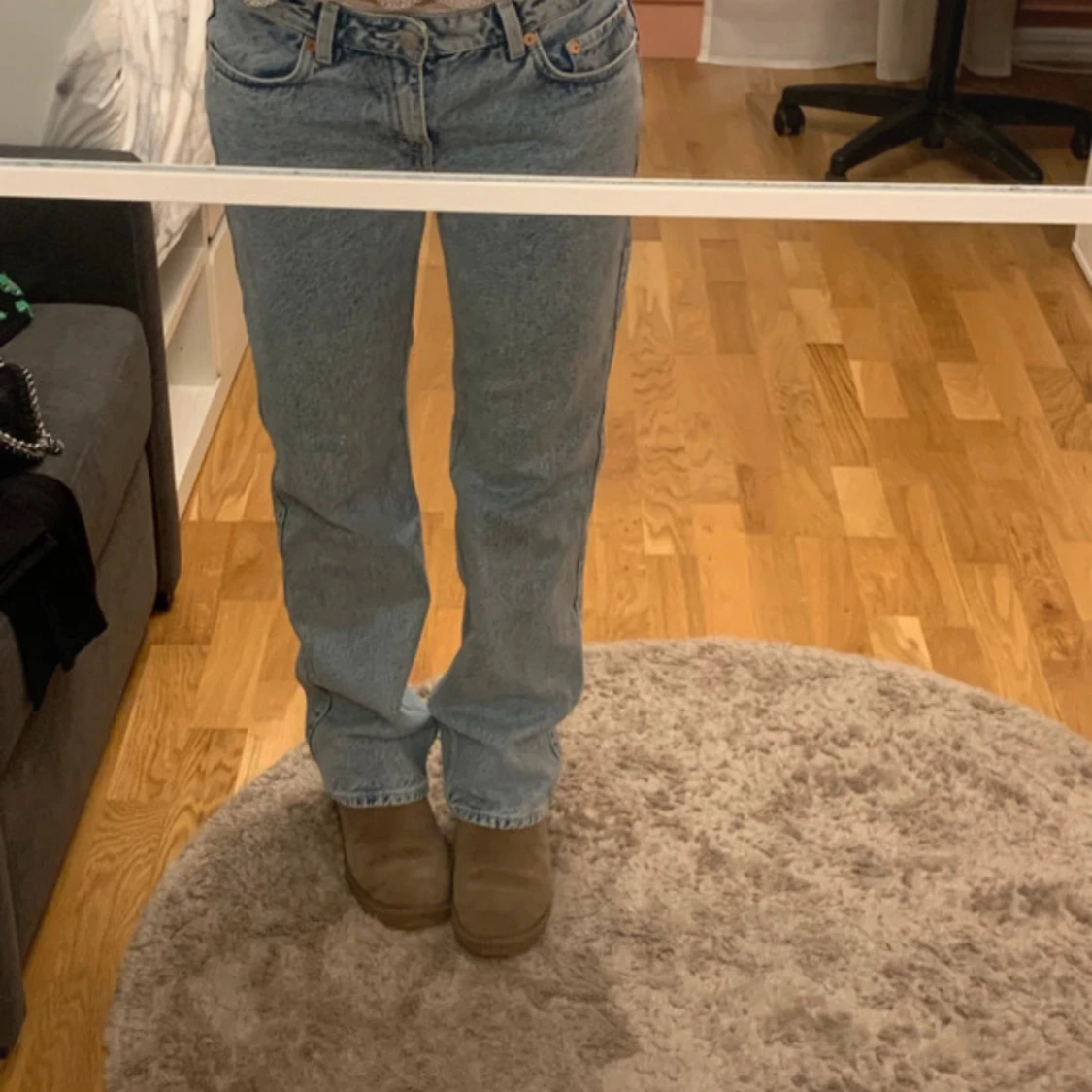 Weekday Arrow ljusblå straight jeans