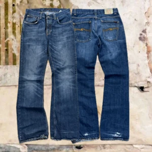 Nudie LowFlareGlenn - Tjena! Säljer dessa vintage flare/bootcut nudie jeans i modellen LowFlareGlenn, jeansen är i storlek W33/L34 och är i fint skick, hör av dig vid funderingar!🙌