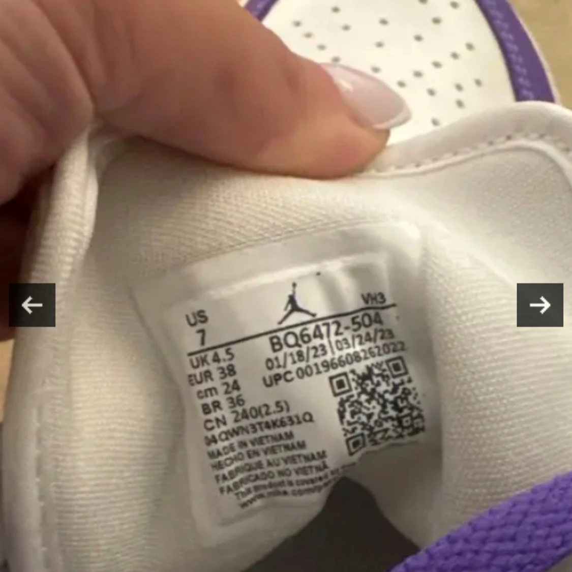 Nike Air Jordan 1 mid lila/vita sneakers - 2