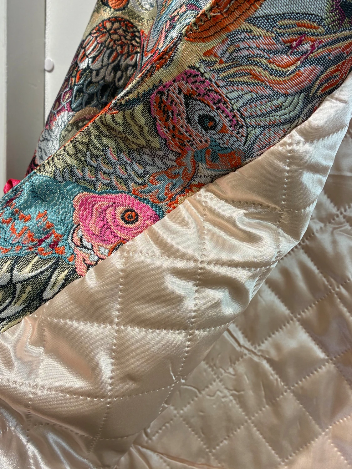 Broderad overshirt med fågelmönster - 5