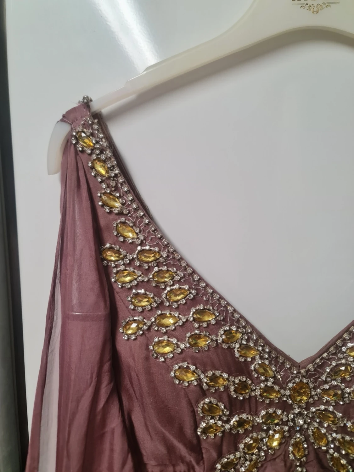 Ljuslila kortklänning med paljetter - 2