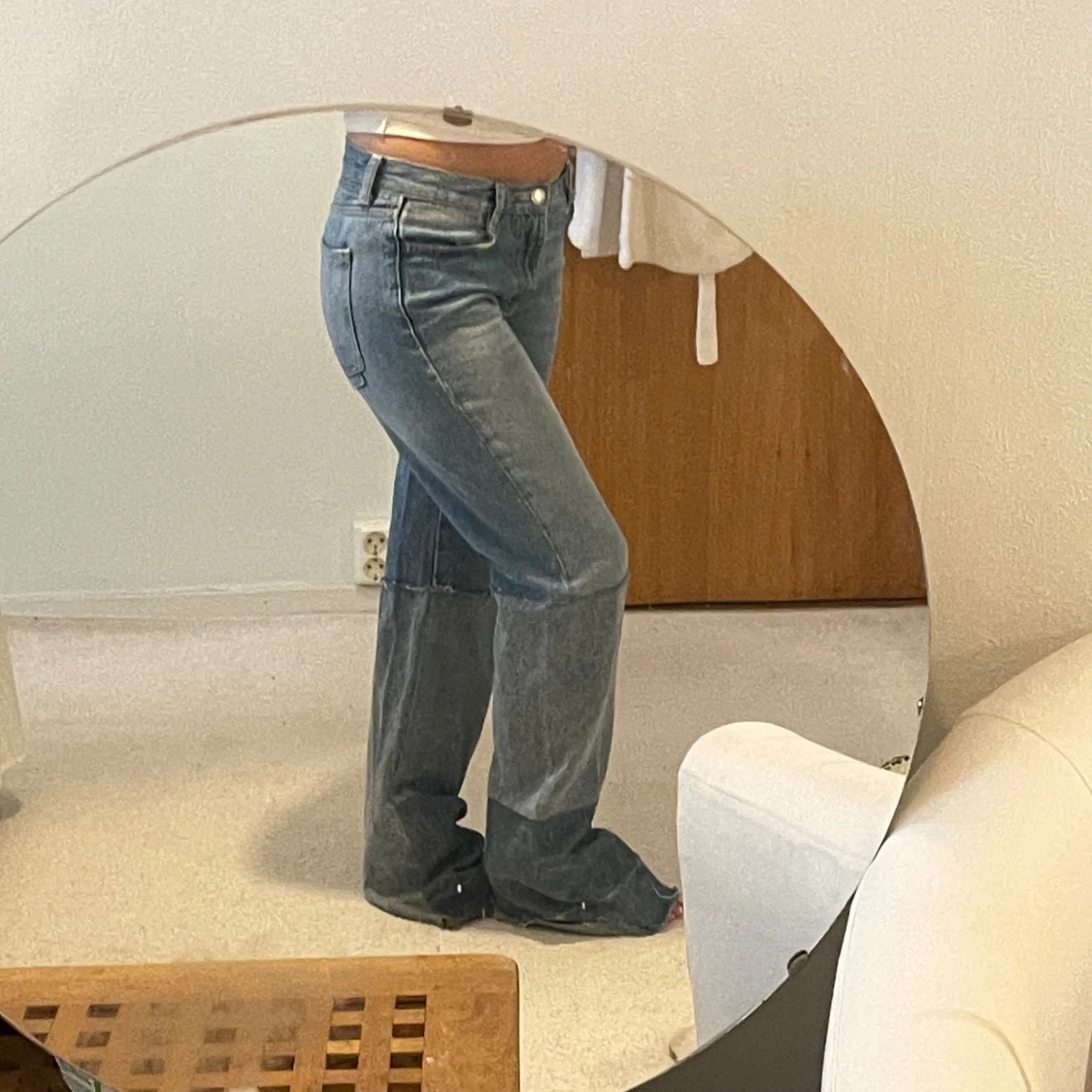 Blå patchwork jeans  - 3