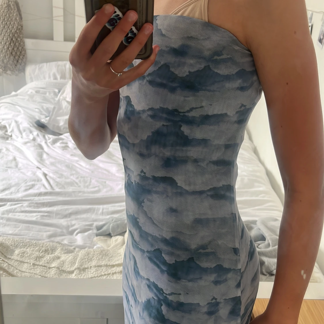 Strapless blå klänning  - 2