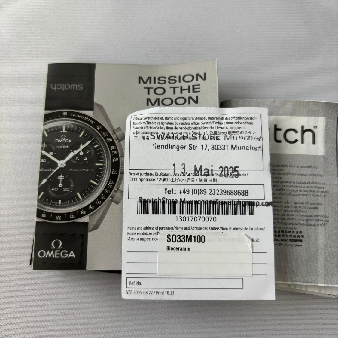 Omega X Swatch Mission to moon ink box och certifikat  - 4