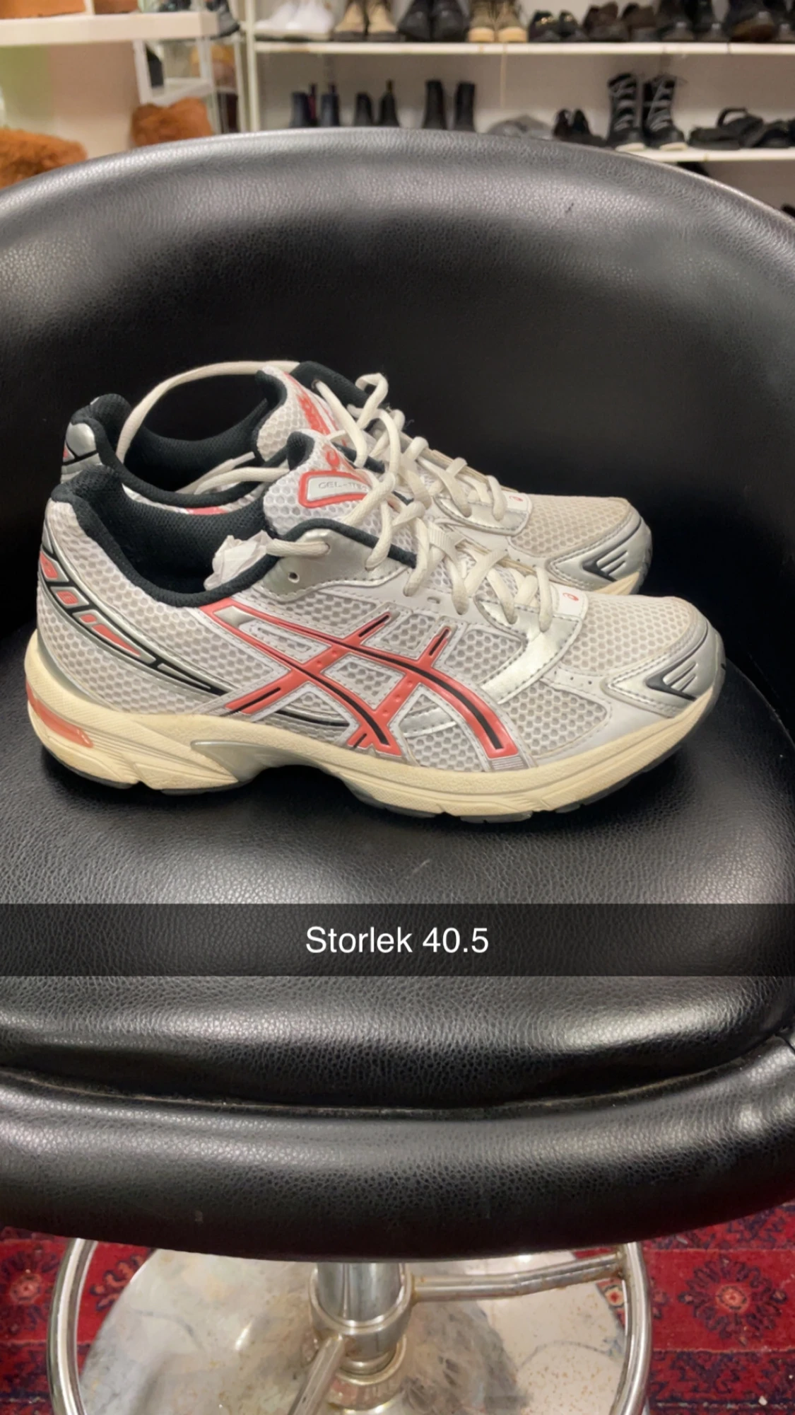 Asics Gel-1130 sneakers vit/röd 40.5