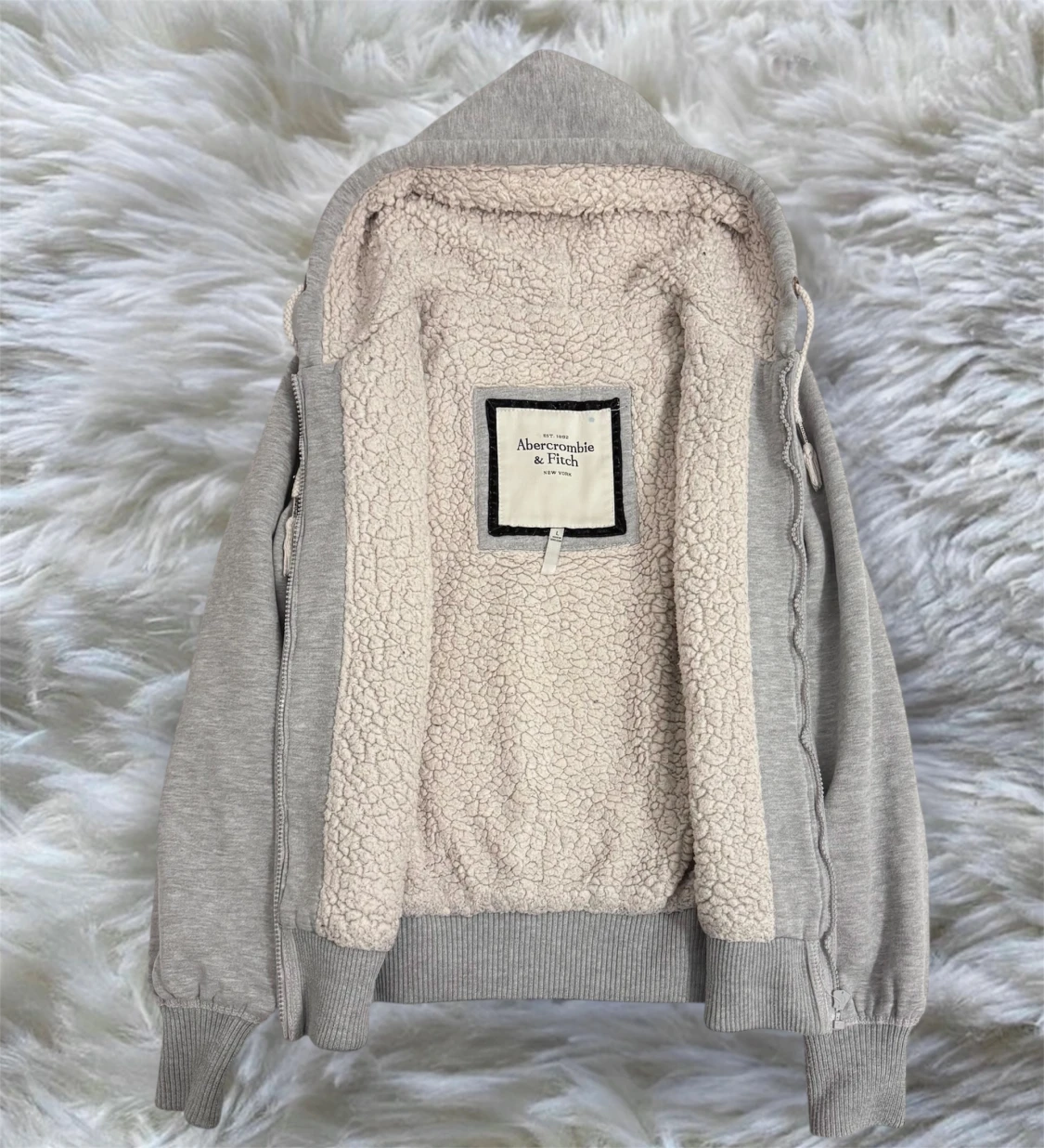 vintage y2k Abercrombie & Fitch sherpa zip up hoodie  - 1