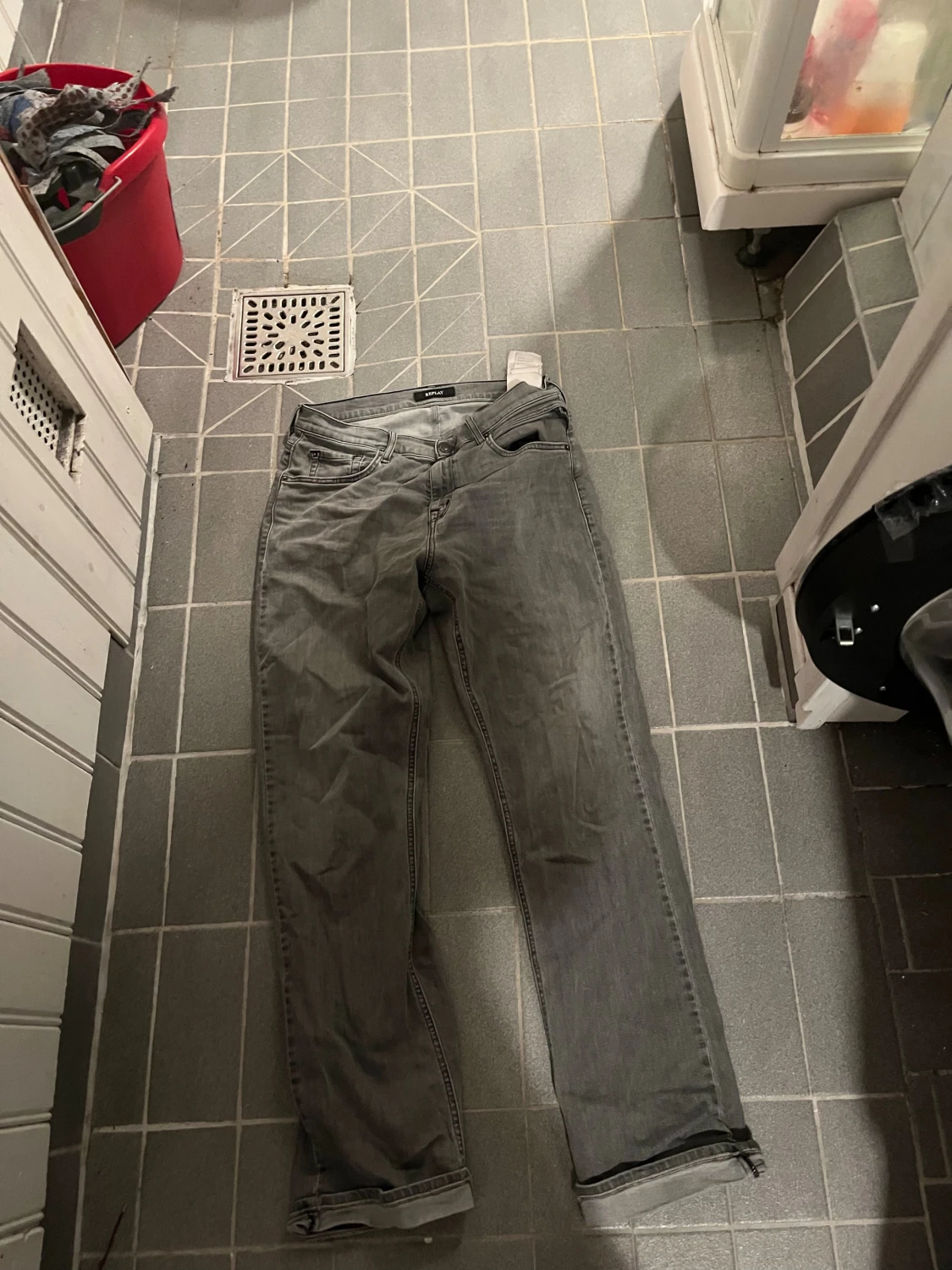 Grå Replay jeans straight fit