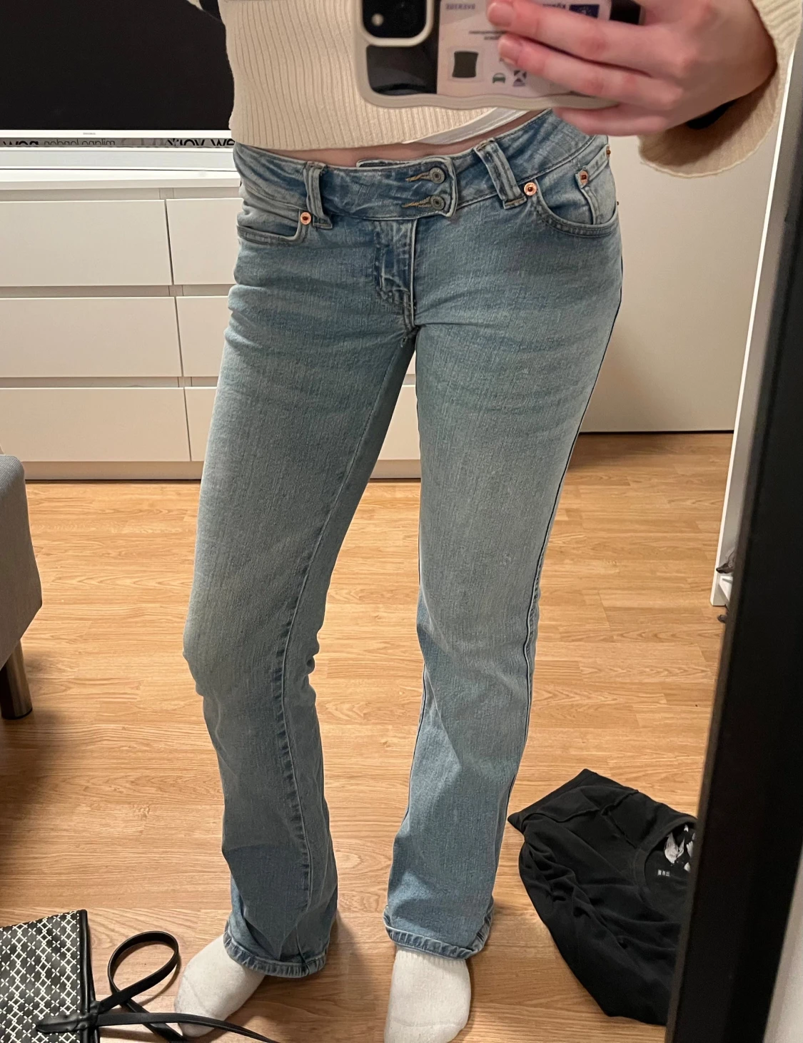 Ljusblå bootcut jeans - 1