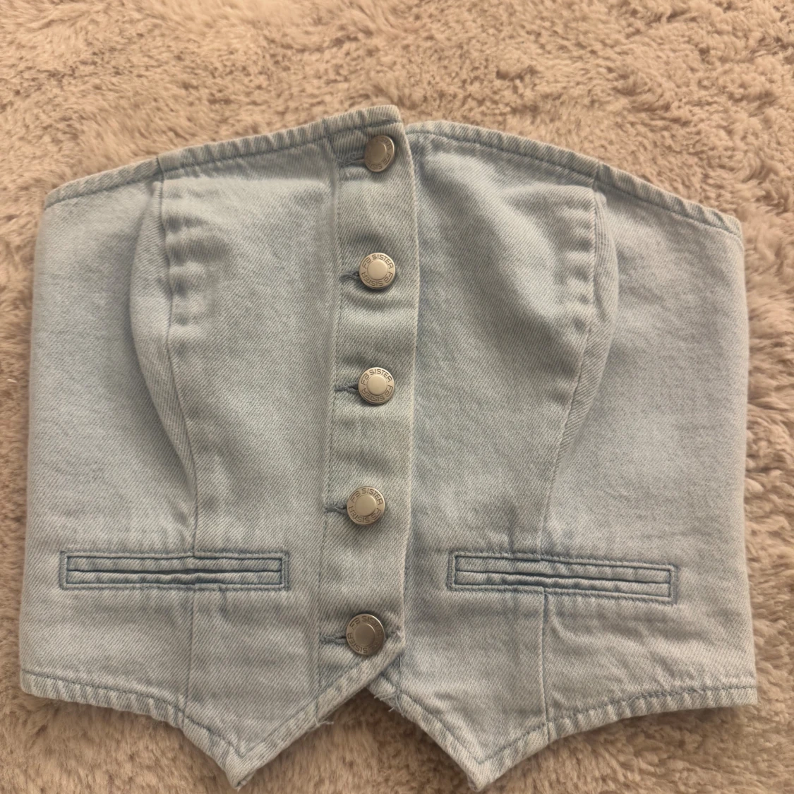 Ljusblå denim korsett/topp