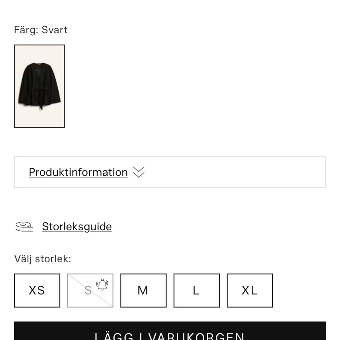 Svart Zina kappa med bälte från Bik Bok (strl S) - 4