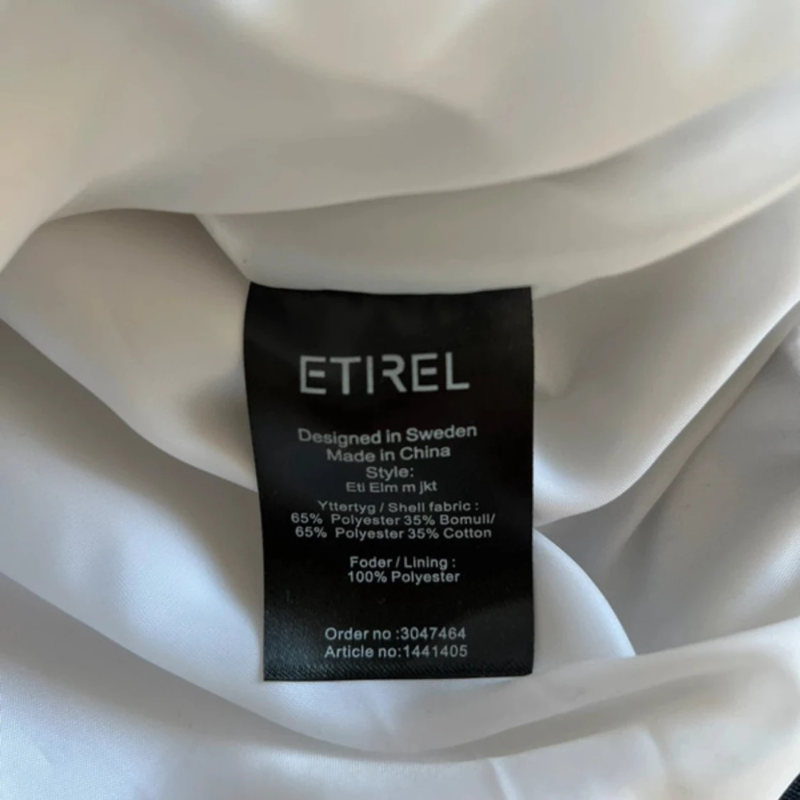 Vit vindjacka från Etirel med dragkedja - 2