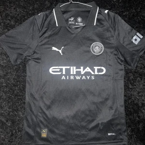 Man city tshirt - Hej säljer nu min man city tröja helt ny aldrig andvänd min son hejar inte på dem längre och jag köpte den till han som en julklapp så vill få bort den nu