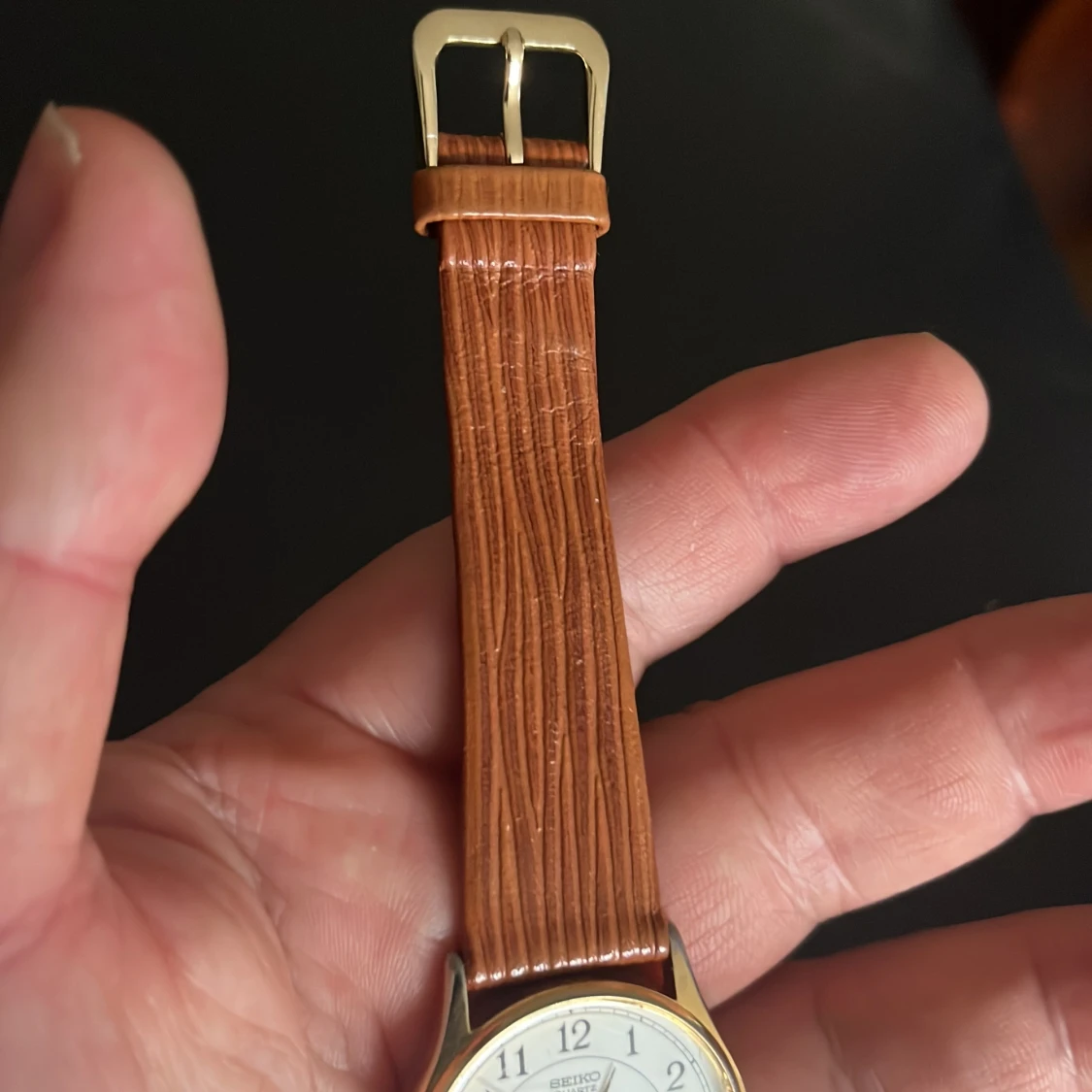 Seiko klocka med brun skinnrem - 2