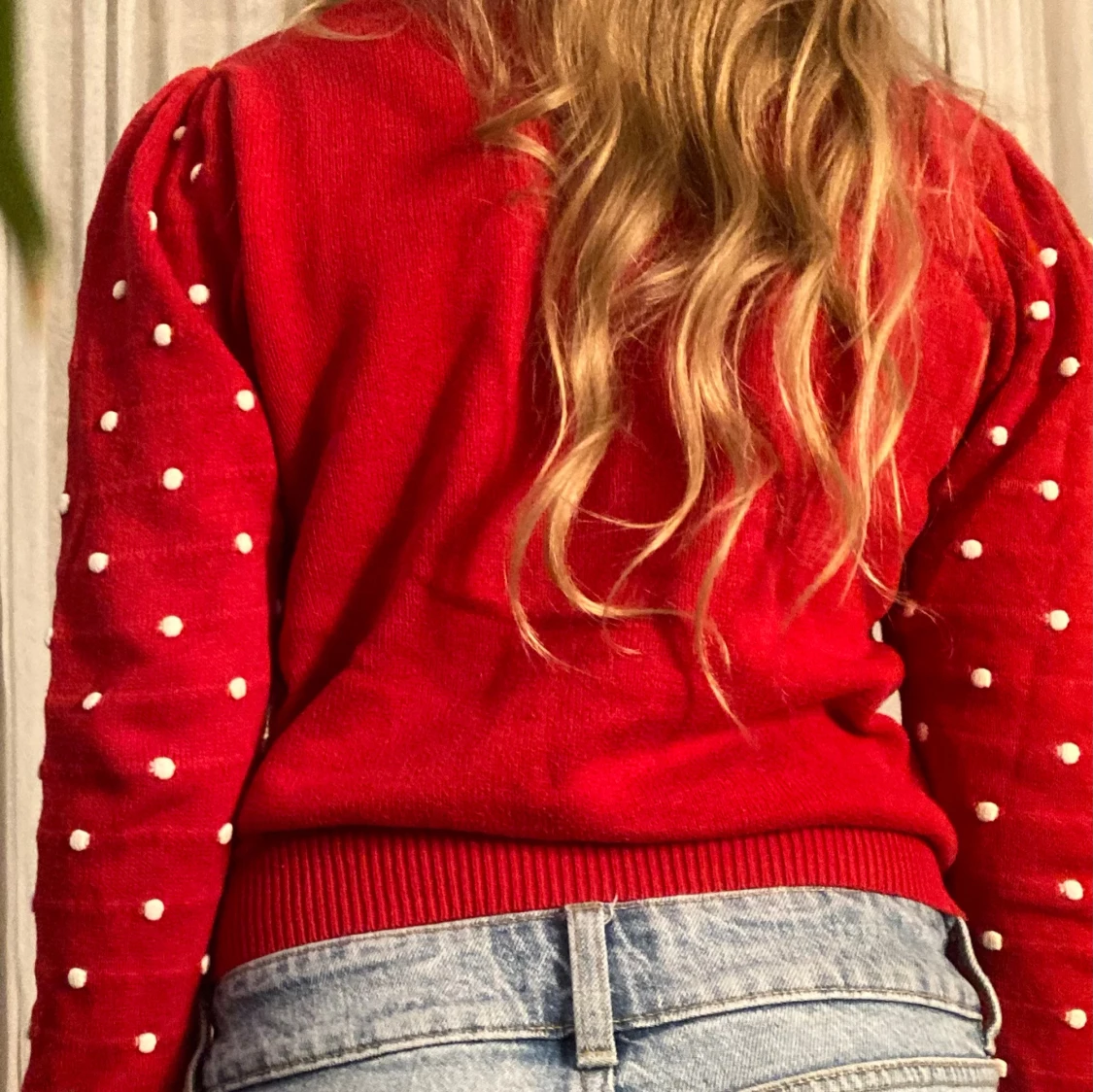 Röd prickig stickad tröja från H&M ✨😘🎄😘✨ - 1