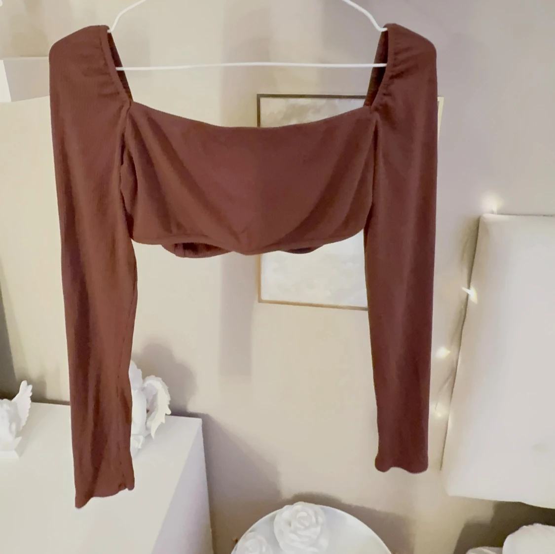 Brun långärmad korsett-topp - 3