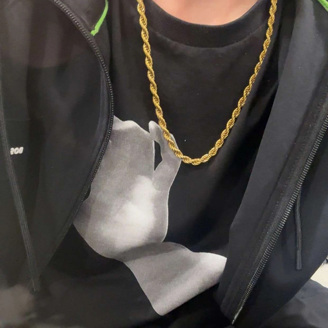 18k guldplatersd kedja 60cm,7mm - 2