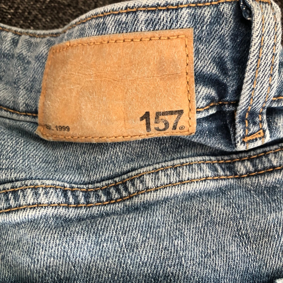 Blå bootcut jeans från 157 - 3