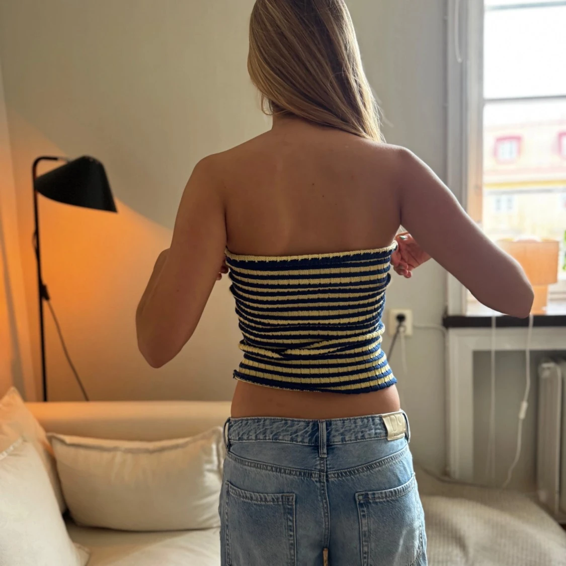 Randig croppad tubtopp - 2